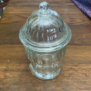 Vintage Glass Jar Drug Store Candy Apothecary 
10 Sided Indiana Glass